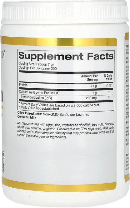 California Gold Nutrition Colostrum, 200 g