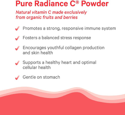 Pure Synergy Pure Radiance C | Organic Vitamin C Powder | 100% Natural, Whole Food, Non-GMO Supplement with Organic Camu Camu | for Immune Health & Collagen Support (88g Powder)