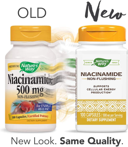 Nature's Way Niacinamide 500mg - 100 Capsules (Pack of 4)
