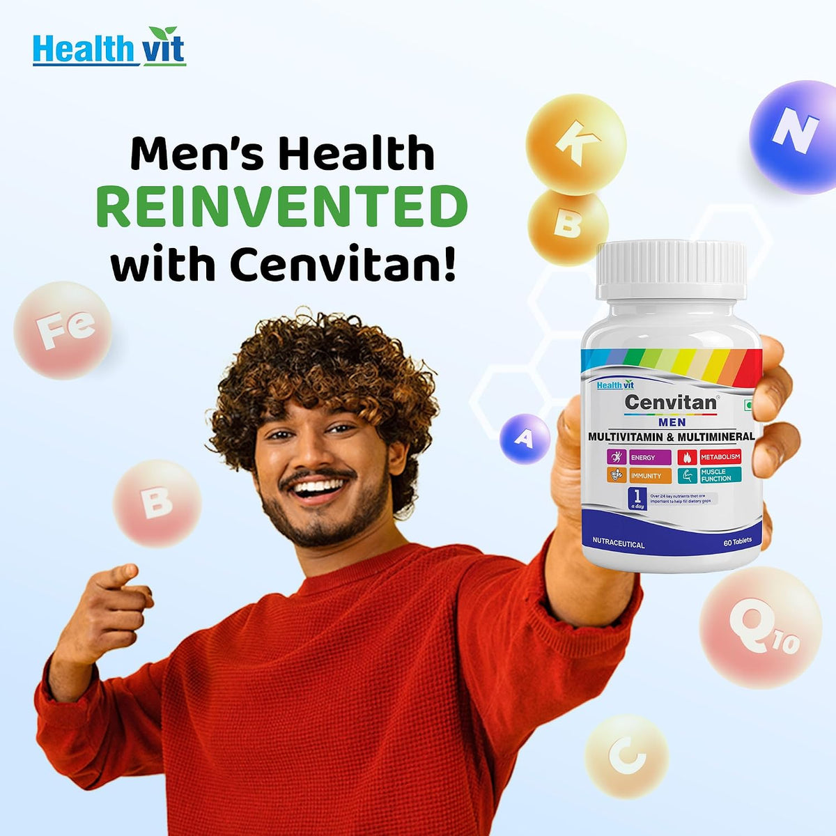 Healthvit Cenvitan Men Multivitamins and Multiminerals Tablets – 60 Count - görsel 4