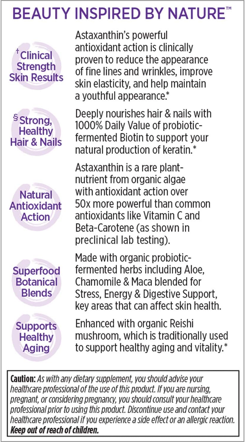 New Chapter Hair, Skin and Nails Vitamins with Fermented Biotin + Astaxanthin, 30 Capsules - görsel 10