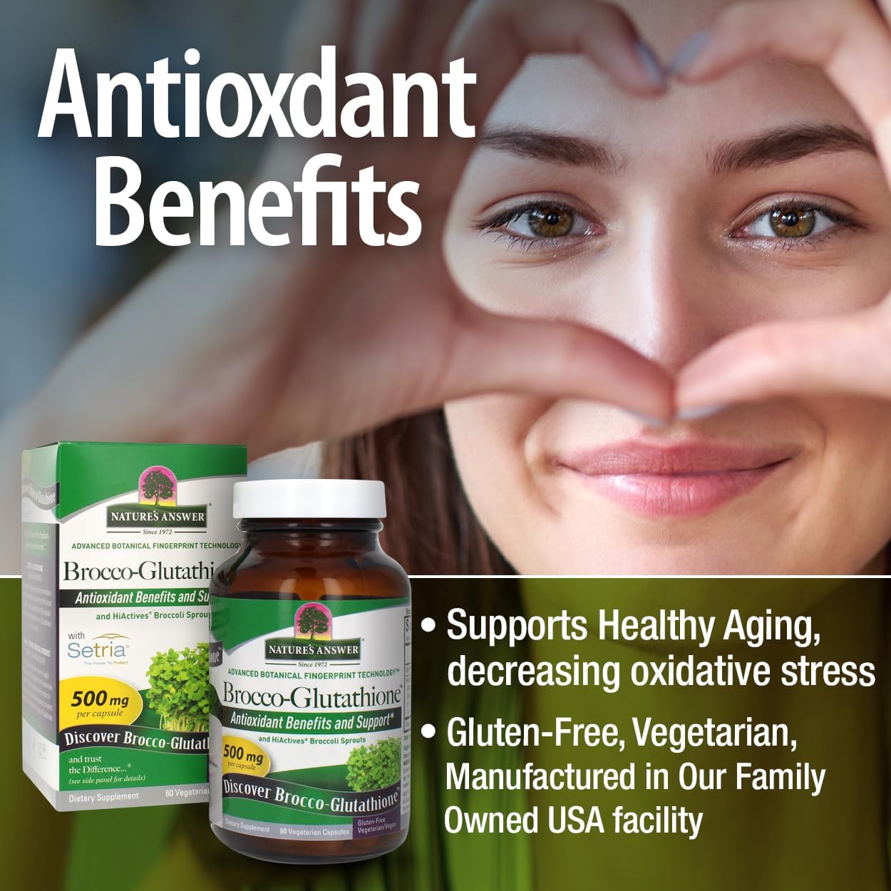 Nature's Answer Brocco-Glutathione – Antioxidant Supplement with Setria Glutathione & Organic Broccoli Sprouts, 60 Vegan Capsules - görsel 5