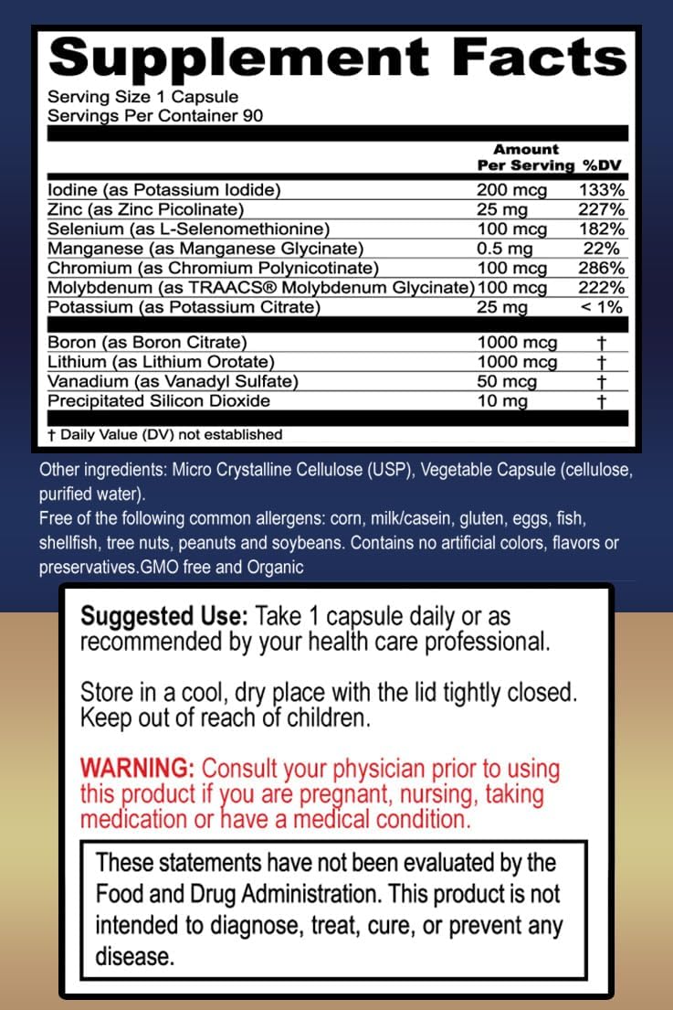 True Healing Naturals True Minerals Food Supplement – Multi-Mineral for Gut, Heart & Neural Health, 90 Vegetarian Capsules - görsel 2