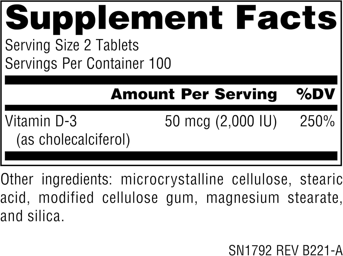 Source Naturals Vitamin D-3 1000 IU (25 mcg) – 200 Tablets - görsel 4