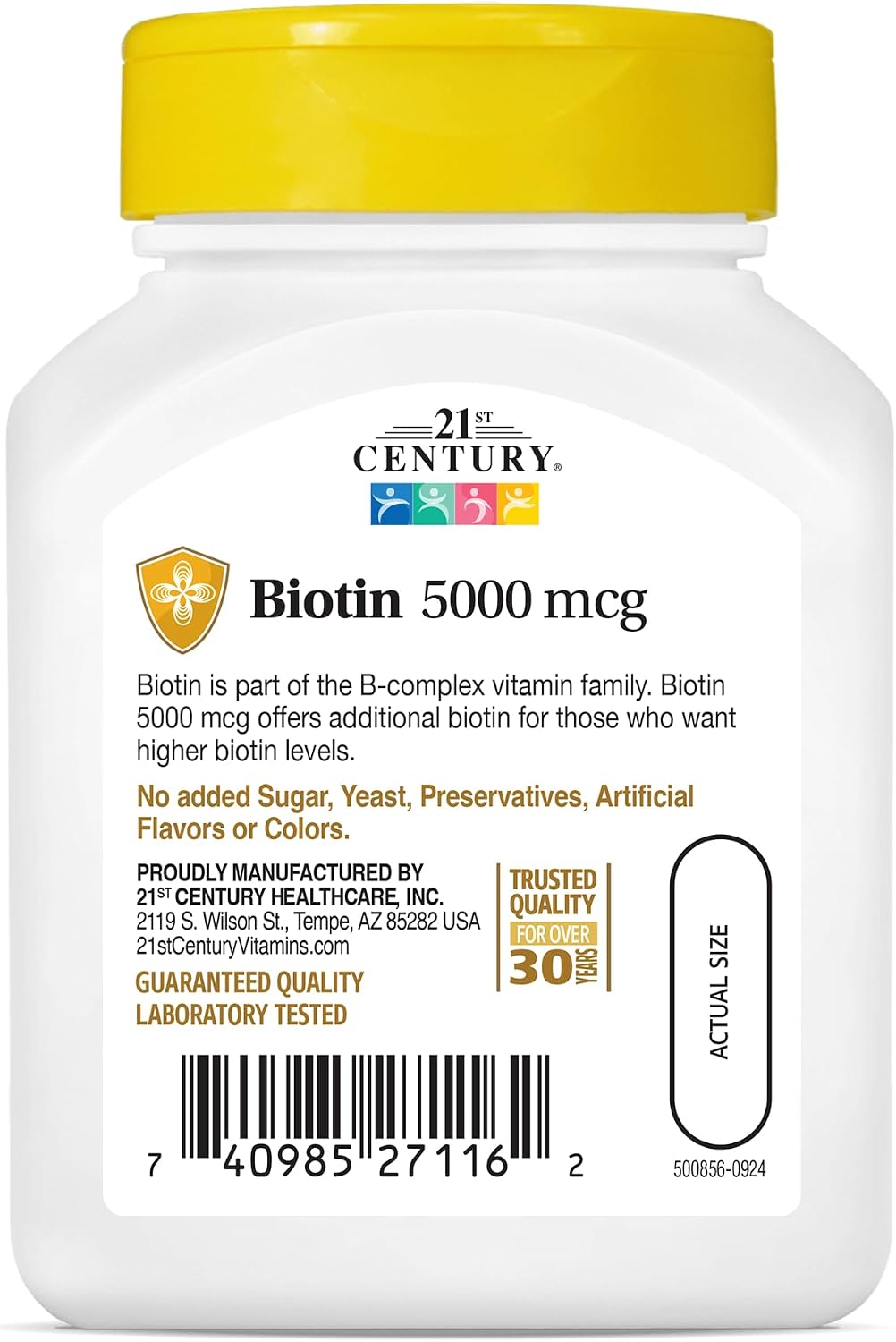 21st Century Biotin 5000 mcg Capsules, 110 Count - görsel 4