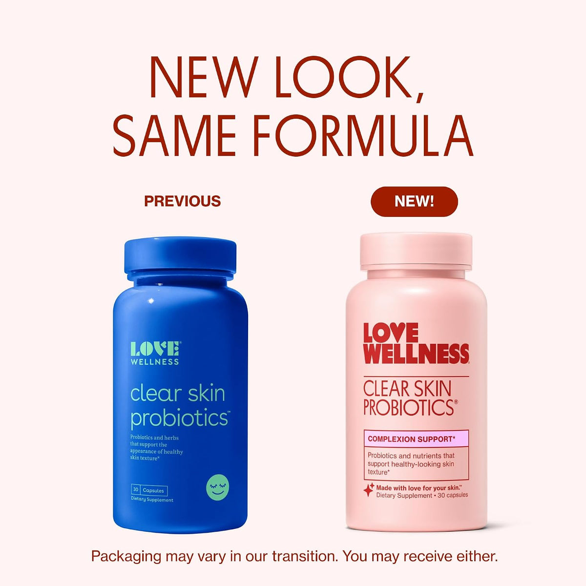 Love Wellness Clear Skin Probiotic – Hormonal Acne Support with Zinc, Bifidobacterium Longum & Chaste Tree, 30 Capsules - görsel 2
