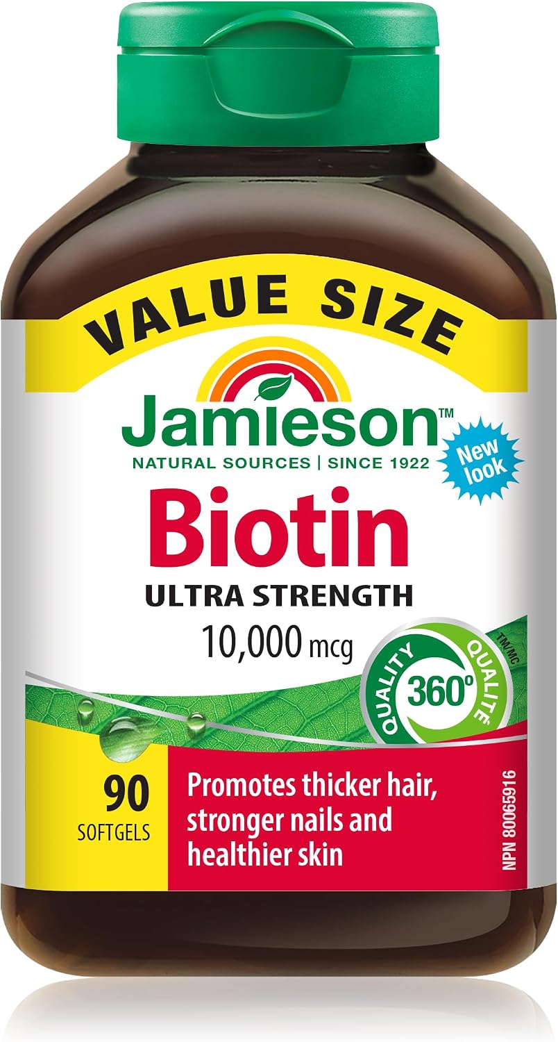 Jamieson Biotin 10,000 mcg, 90 Softgels – Value Size - görsel 1