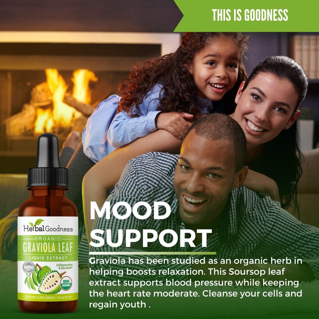 Herbal Goodness Organic Soursop Graviola Leaf Extract 30ml – 15:1 Concentrated Liquid Tincture - görsel 4