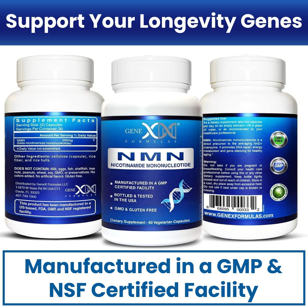 Genex Formulae NMN Supplement 250mg (3-Pack) – 99% Pure NAD+ Booster Capsules - görsel 7