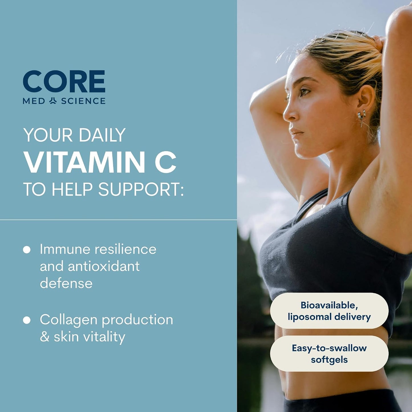 Core Med Science Liposomal Vitamin C 1000mg, 90 Softgels - görsel 2
