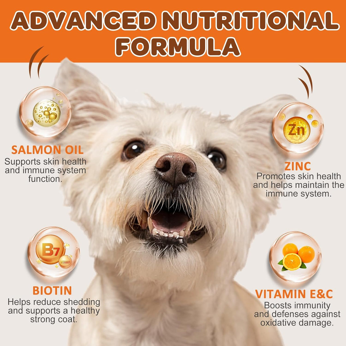 NATURE TARGET Omega-3 Fish Oil for Dogs, Salmon Flavour - 120 Soft Chews with EPA, DHA, Zinc, Biotin, Vitamin E and C - görsel 3