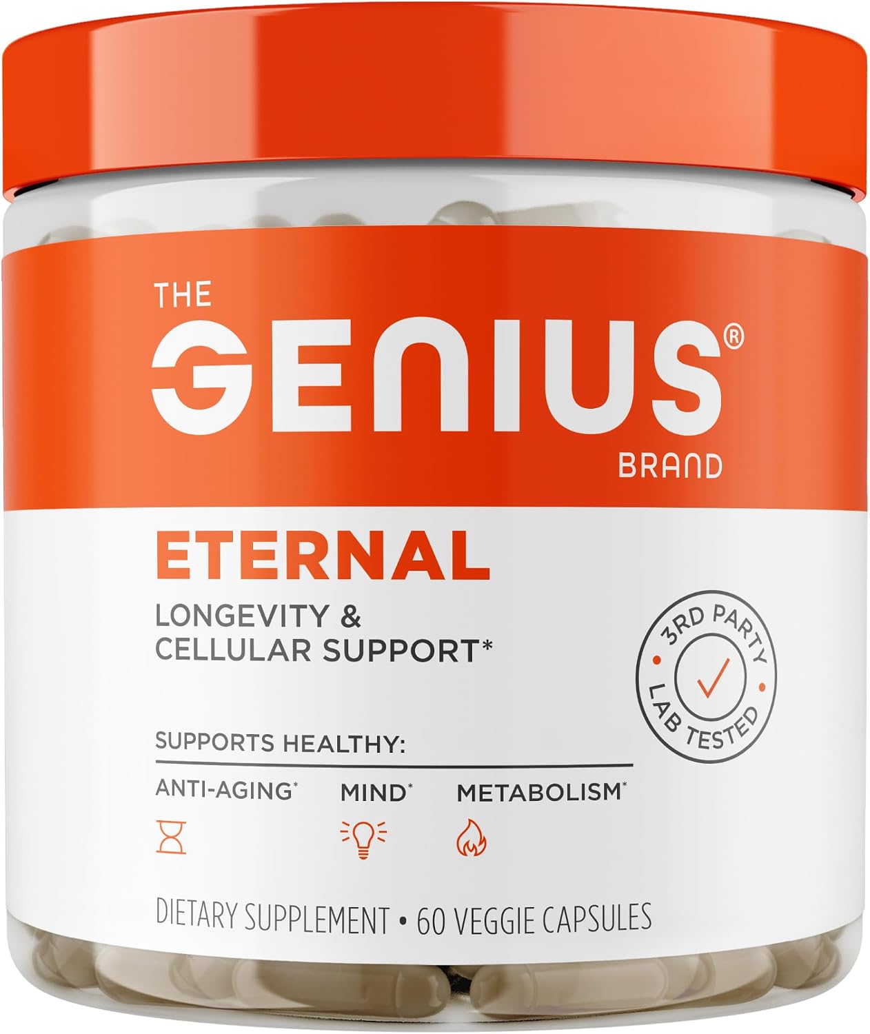 The Genius Brand Genius Eternal - Cellular Repair Supplement for Daily Clarity - 60 Veggie Capsules - görsel 1