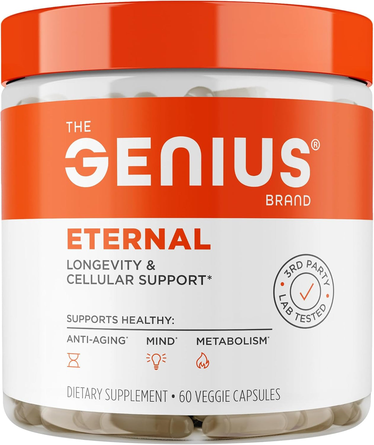 The Genius Brand Genius Eternal - Cellular Repair Supplement for Daily Clarity - 60 Veggie Capsules - görsel 1