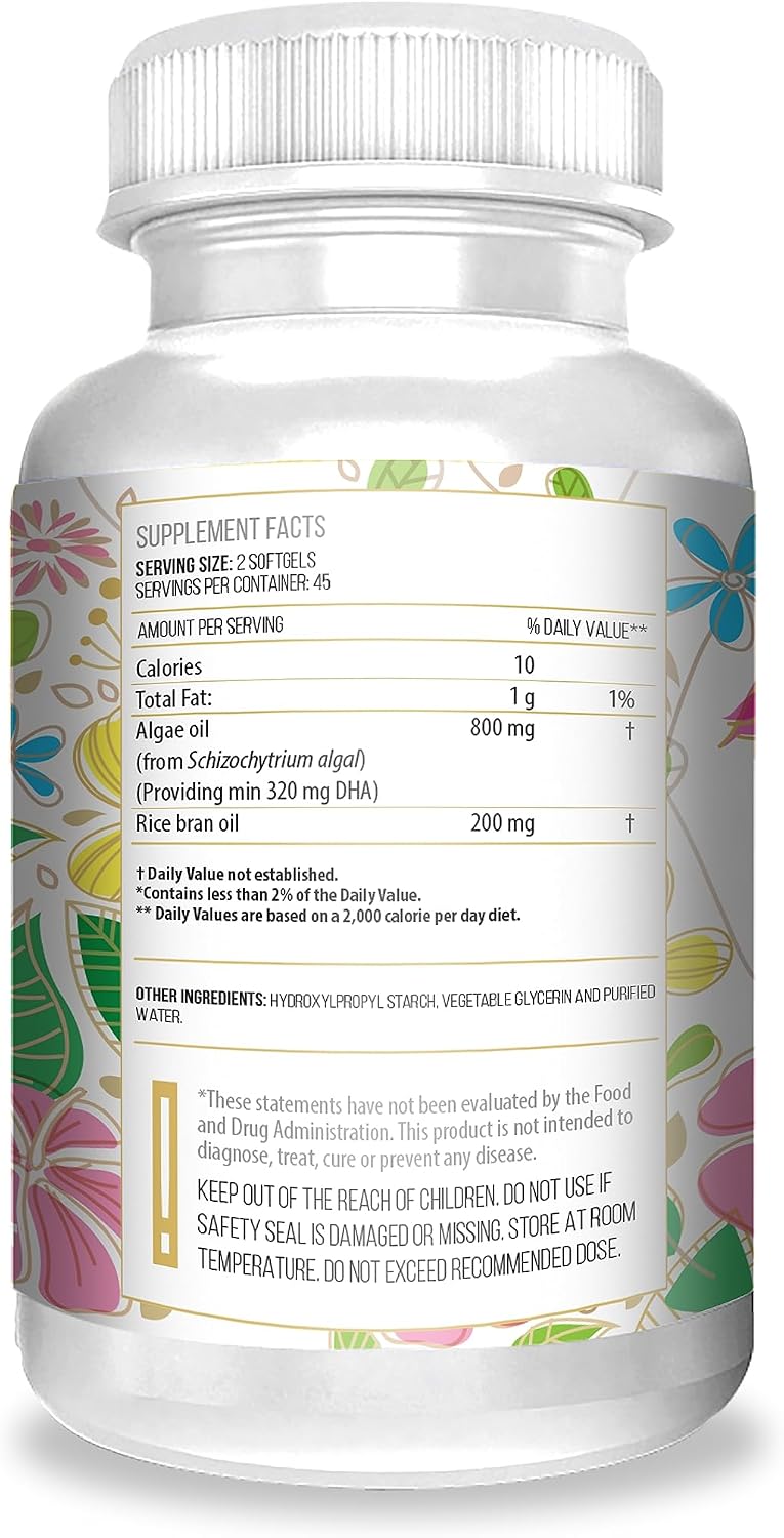 Actif Organic Vegan Prenatal Omega-3 - High Strength Algae Oil, 90 Softgels - görsel 3