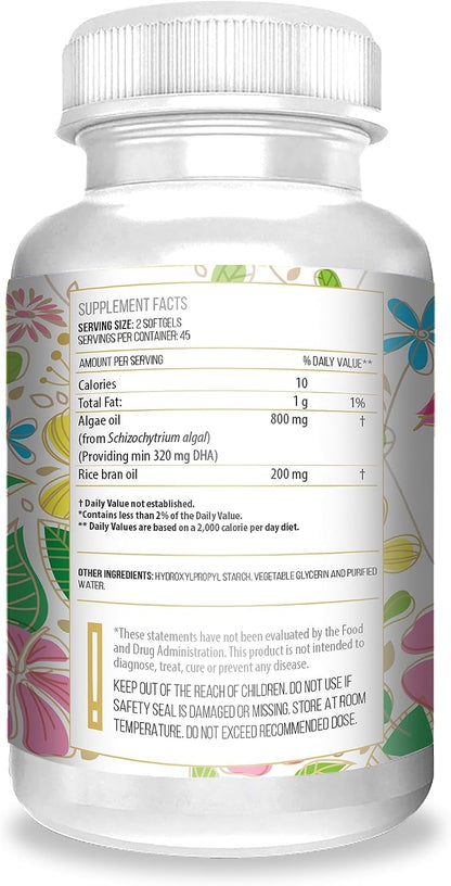 Actif Organic Vegan Prenatal Omega-3 - High Strength Algae Oil, 90 Softgels