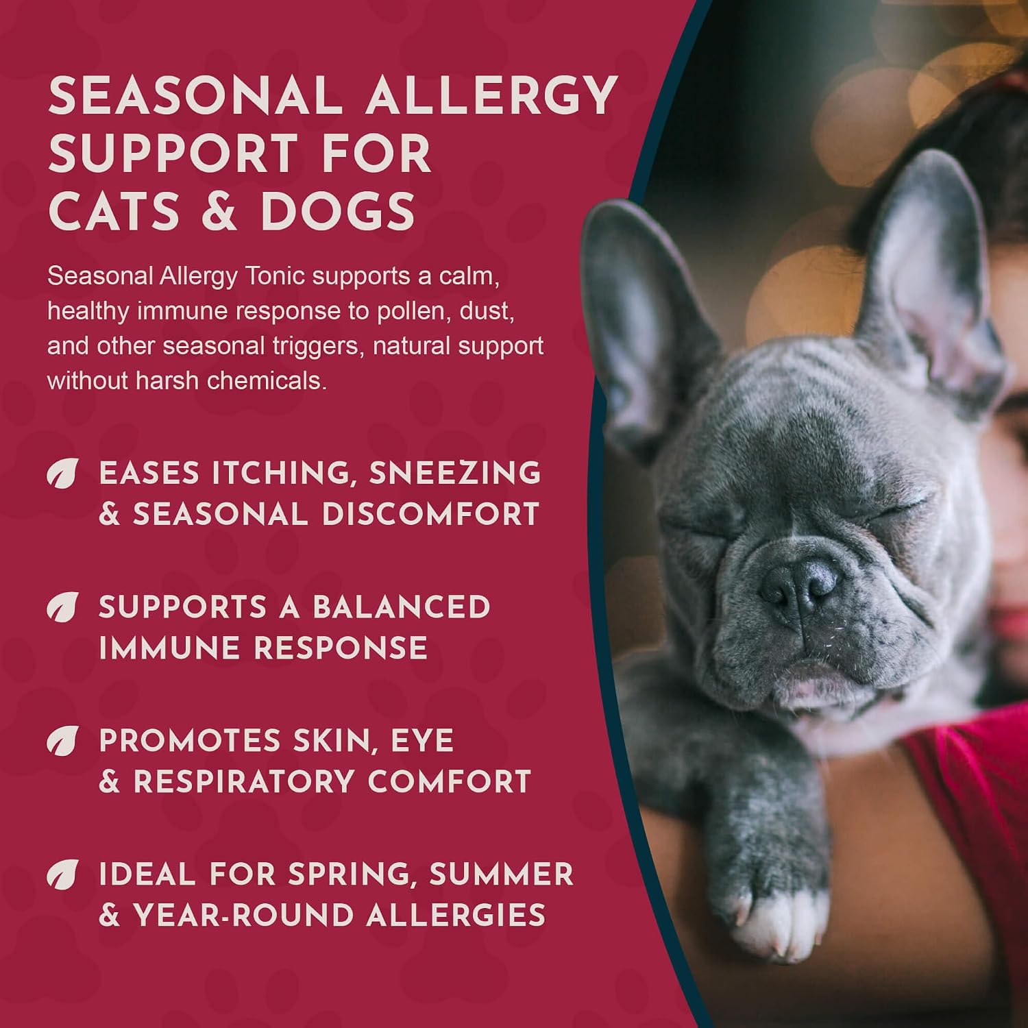 Animal Essentials Seasonal Allergy Herbal Support for Dogs & Cats - Organic Liquid Tincture, 60 ml - görsel 5
