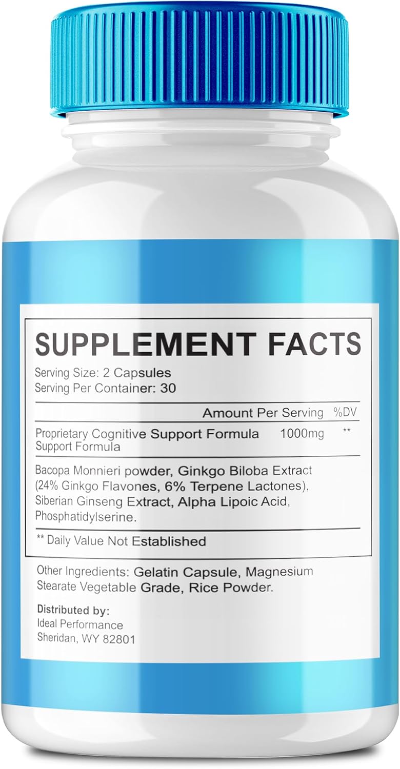 Memo Defender Brain and Memory Support Capsules, Memo Defender Memory Supplement, Advanced Formula Nootropic Capsules for Cognitive Health, MemoDefender Health Blend (60 Capsules) - görsel 2