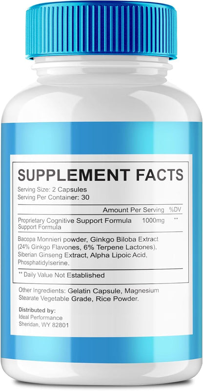 Memo Defender Brain and Memory Support Capsules – Advanced Nootropic Formula (2 Pack)