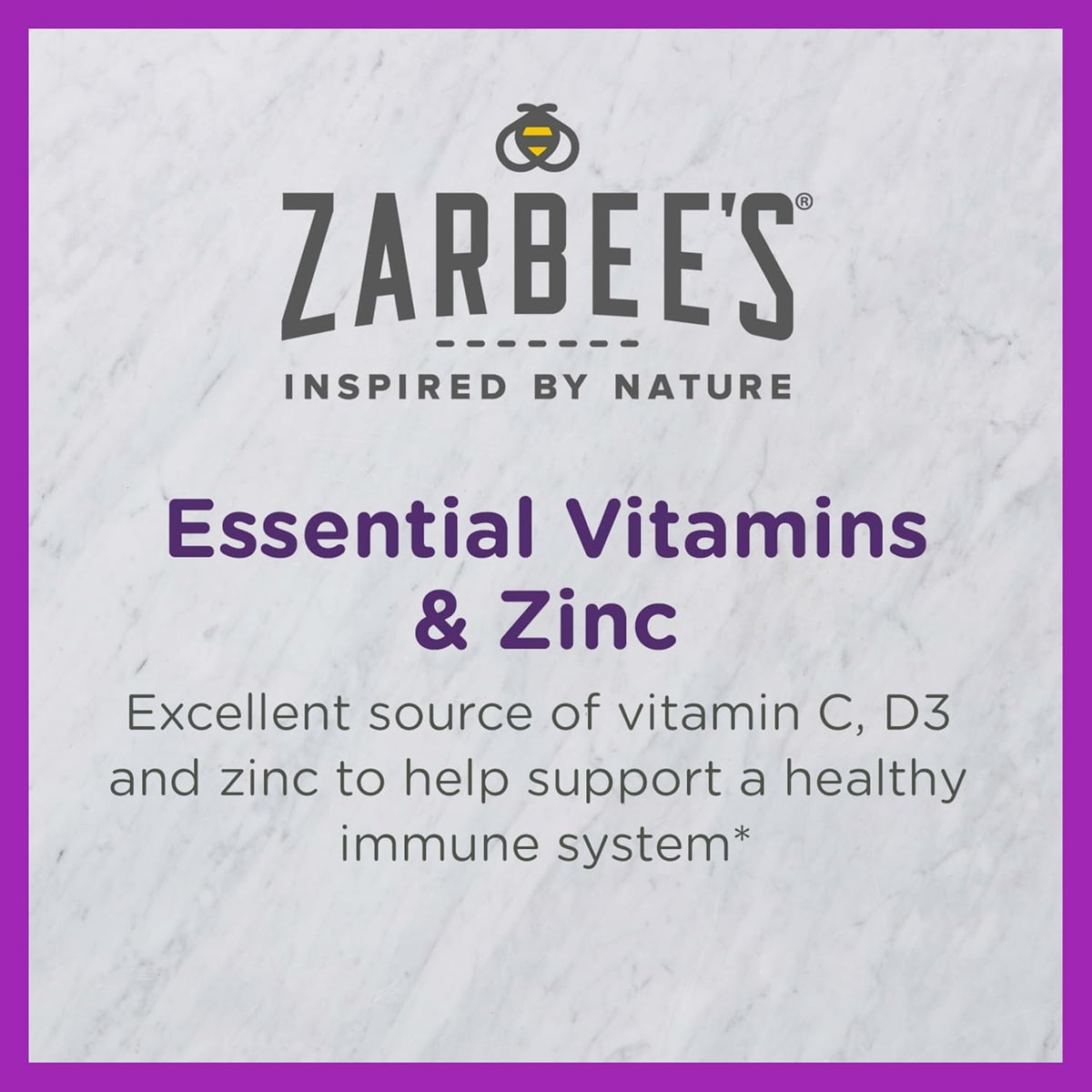 Zarbee's Kids Immune Support, Vitamin C, D & Zinc Daily Immunity Vitamins for Children 4+ Years, Natural Tropical Fruit Flavour, 28 Chewable Tablets - görsel 3