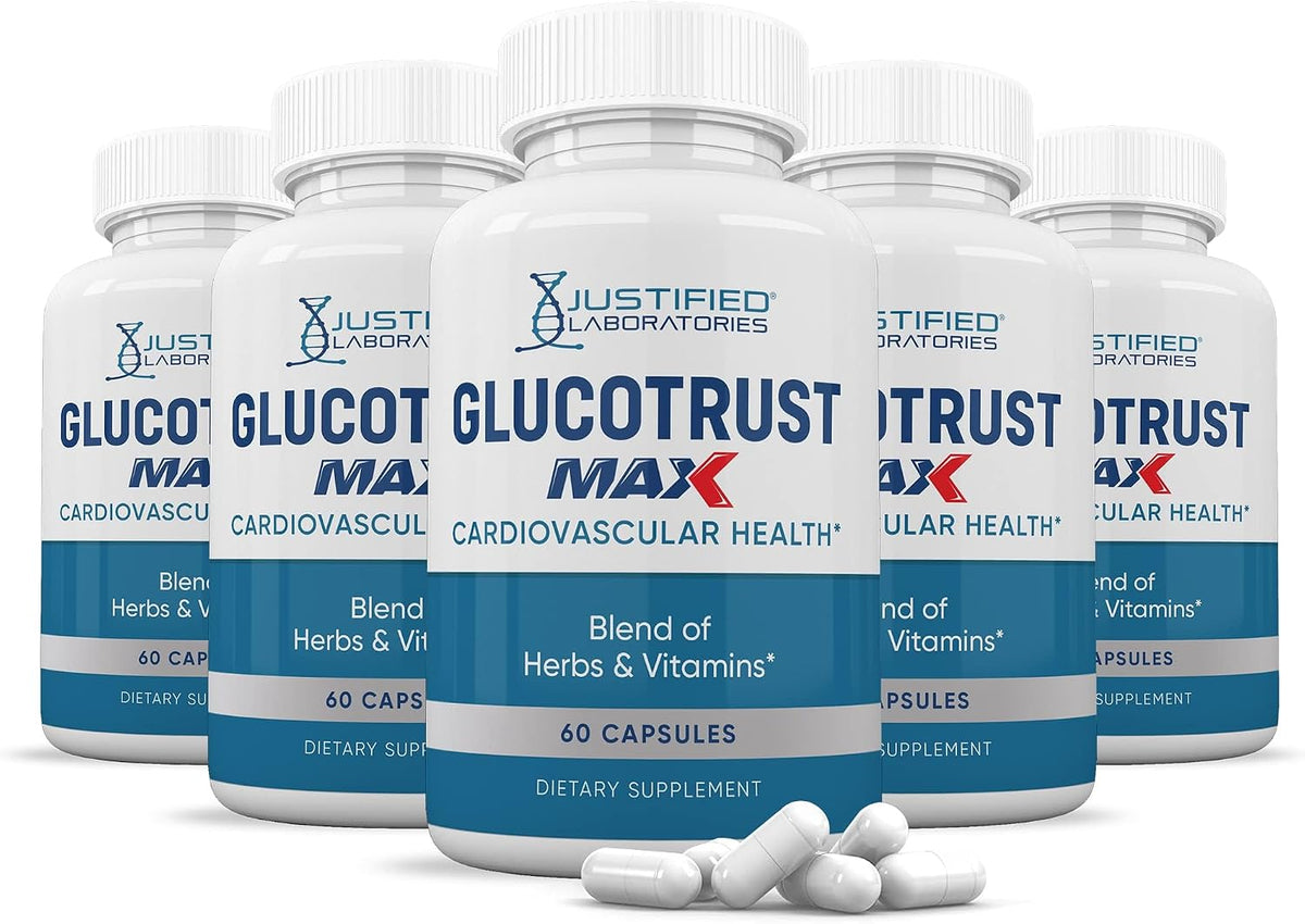Justified Laboratories Glucotrust Max 1295mg Formula – Blood Sugar Support Supplement, 300 Capsules - görsel 1