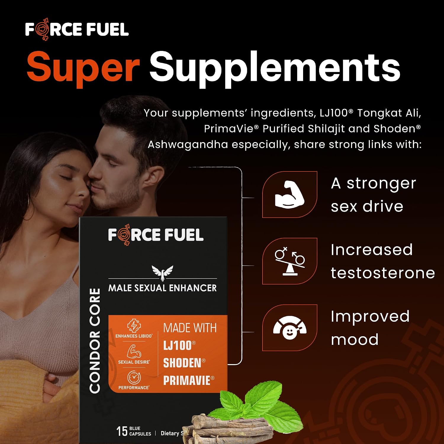 Condor Core – Male Enhancement Capsules – LJ100 Tongkat Ali, Shoden Ashwagandha, Primavie Shilajit (15 Capsules) - görsel 6
