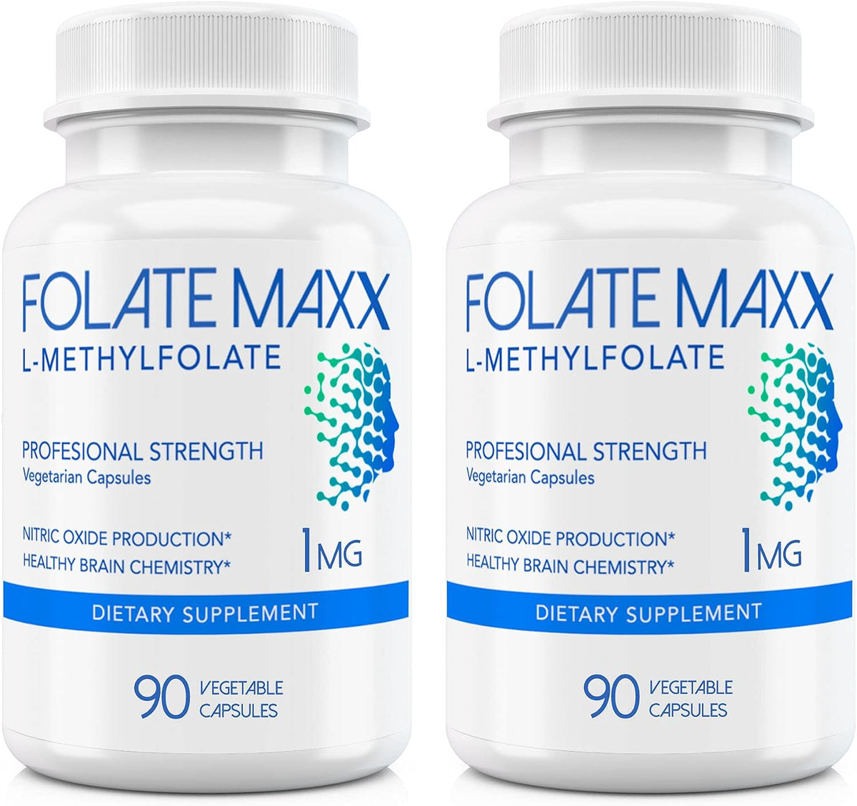 L-Methylfolate Supplement (1mg) - Professional Strength with Optimised Bioactive Methylfolate - 5-MTHF - Non-GMO, Gluten-free, Soya Free - 180 Vegetarian Capsules - görsel 1