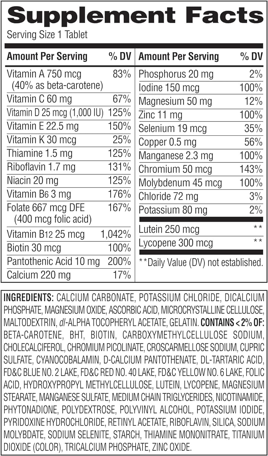 Equate Mature Adult 50+ One Daily Complete Multivitamin (400 Tablets) - görsel 2