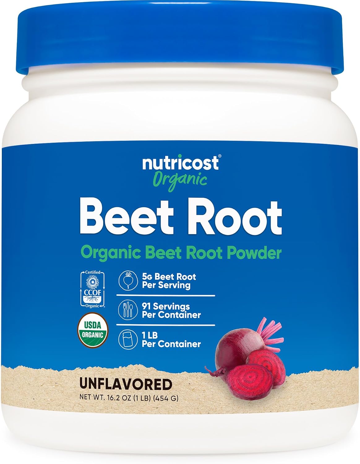 Nutricost Organic Beet Root Powder 454 g - Vegan, Superfood, Certified Organic - görsel 1