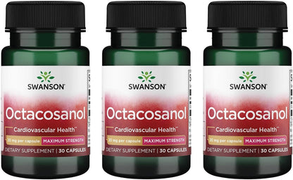 Swanson Maximum-Strength Octacosanol 20 mg – 30 Capsules (Pack of 3)