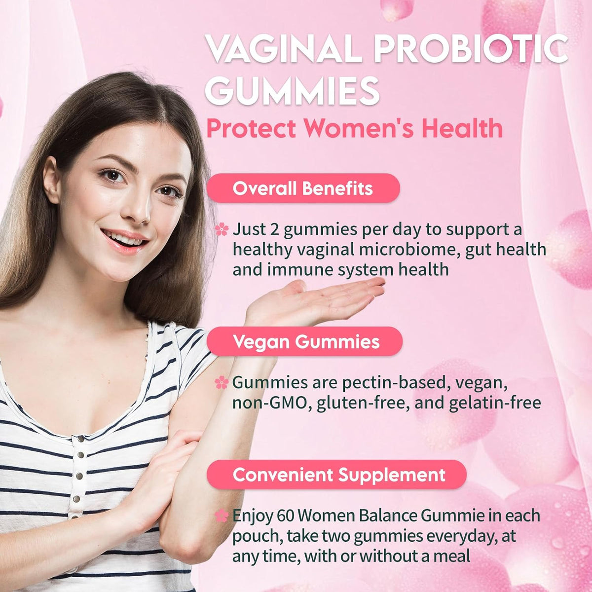 Airboy Vaginal Probiotic Gummies for Women – Pineapple Gummies for Balanced pH & Flora Support (60 Gummies) - görsel 6