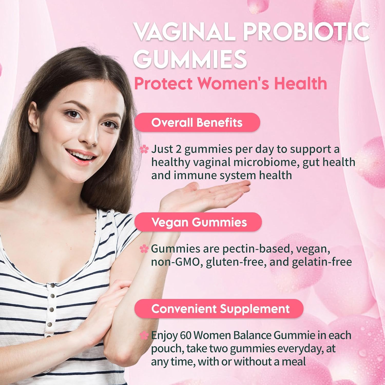 Airboy Vaginal Probiotic Gummies for Women – Pineapple Gummies for Balanced pH & Flora Support (60 Gummies) - görsel 6