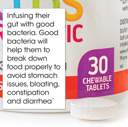 Silver Fern Brand Kids Ultimate Probiotic - 2 Bottles - 30 Chewable Tablets Each - Sugar & Gluten-free - Children's Food Supplement - DNA & Survivability Verified - Digestive & Immune Support