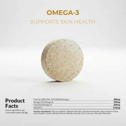 Omega 3 Fish Oil for Dogs 120 Tablets - Skin, Coat and Joint Support