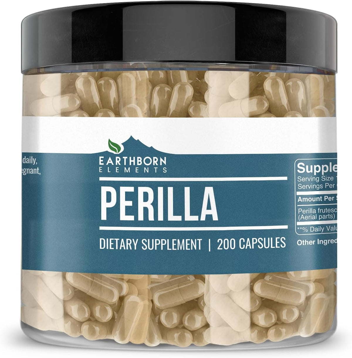 Earthborn Elements Perilla 200 Capsules, Pure & Undiluted, No Additives - görsel 1