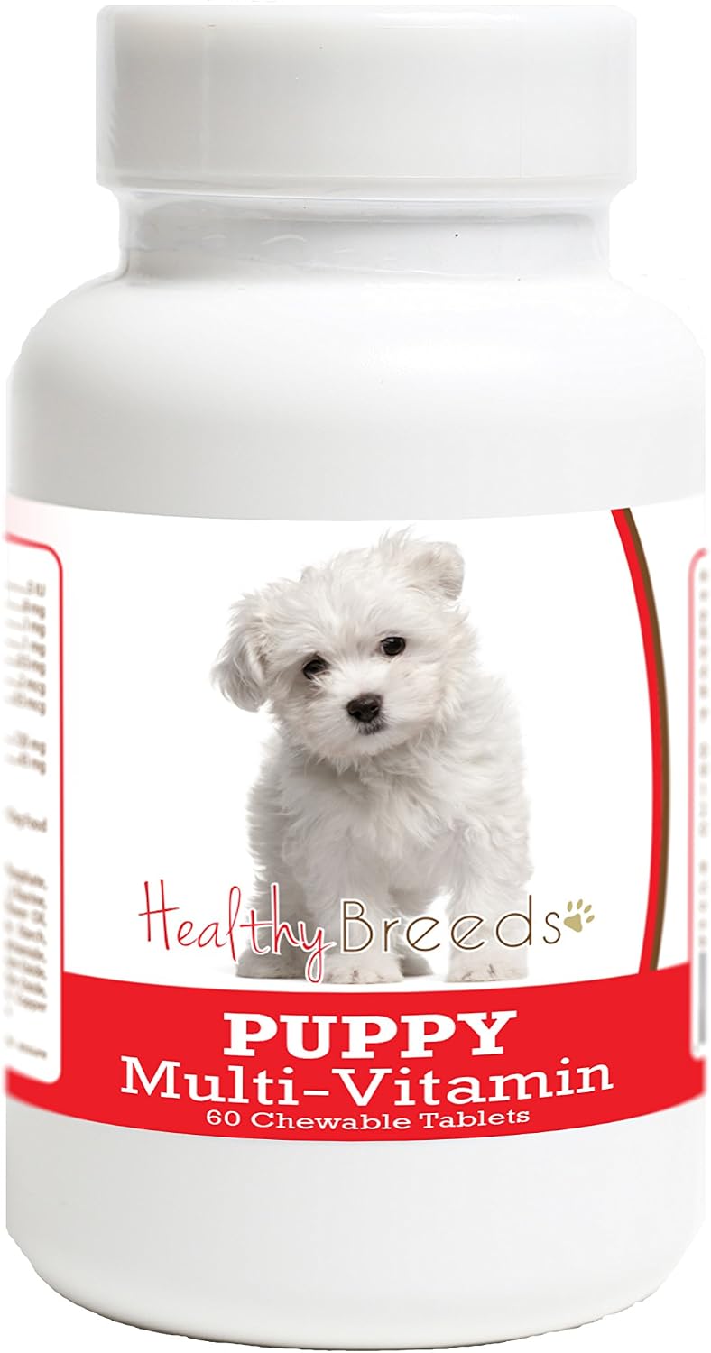 Healthy Breeds Maltese Puppy Dog Multivitamin Tablets (60 Count) - görsel 1