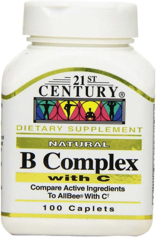 21st Century B Complex with Vitamin C Tablets, 100 Tablets (Pack of 3)