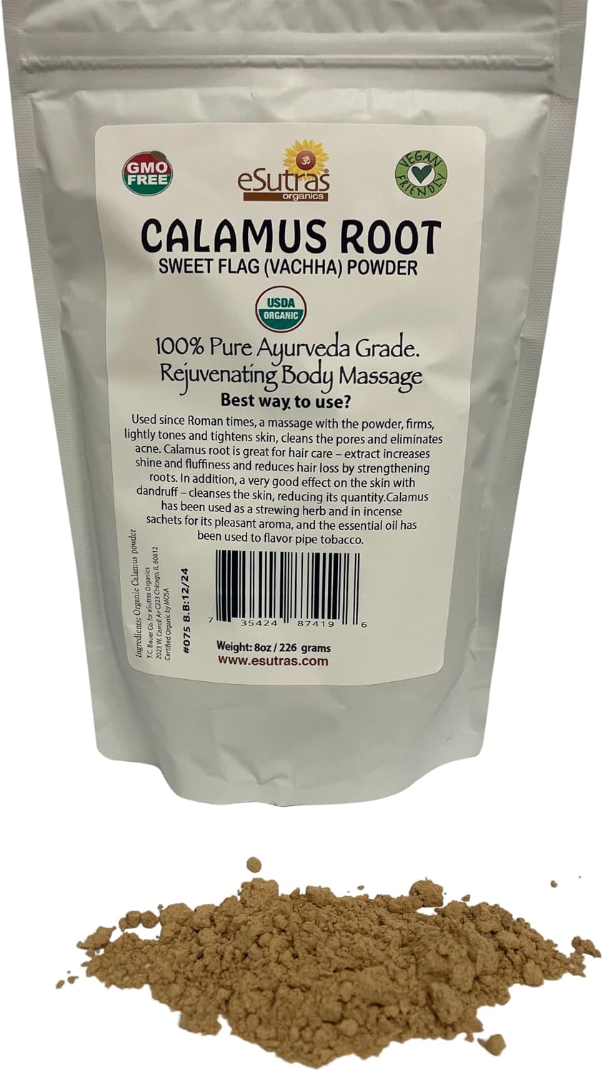 eSutras Organics Calamus Powder | Sweet Flag Root | Acorus Calamus | 227g - görsel 1