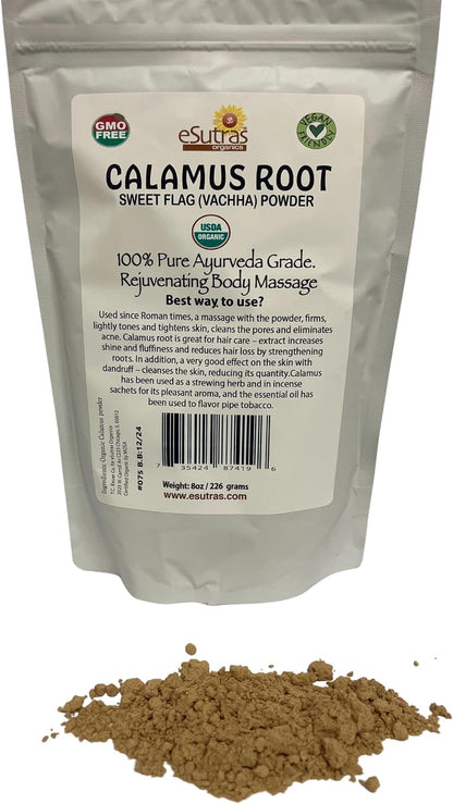 eSutras Organics Calamus Powder | Sweet Flag Root | Acorus Calamus | 227g