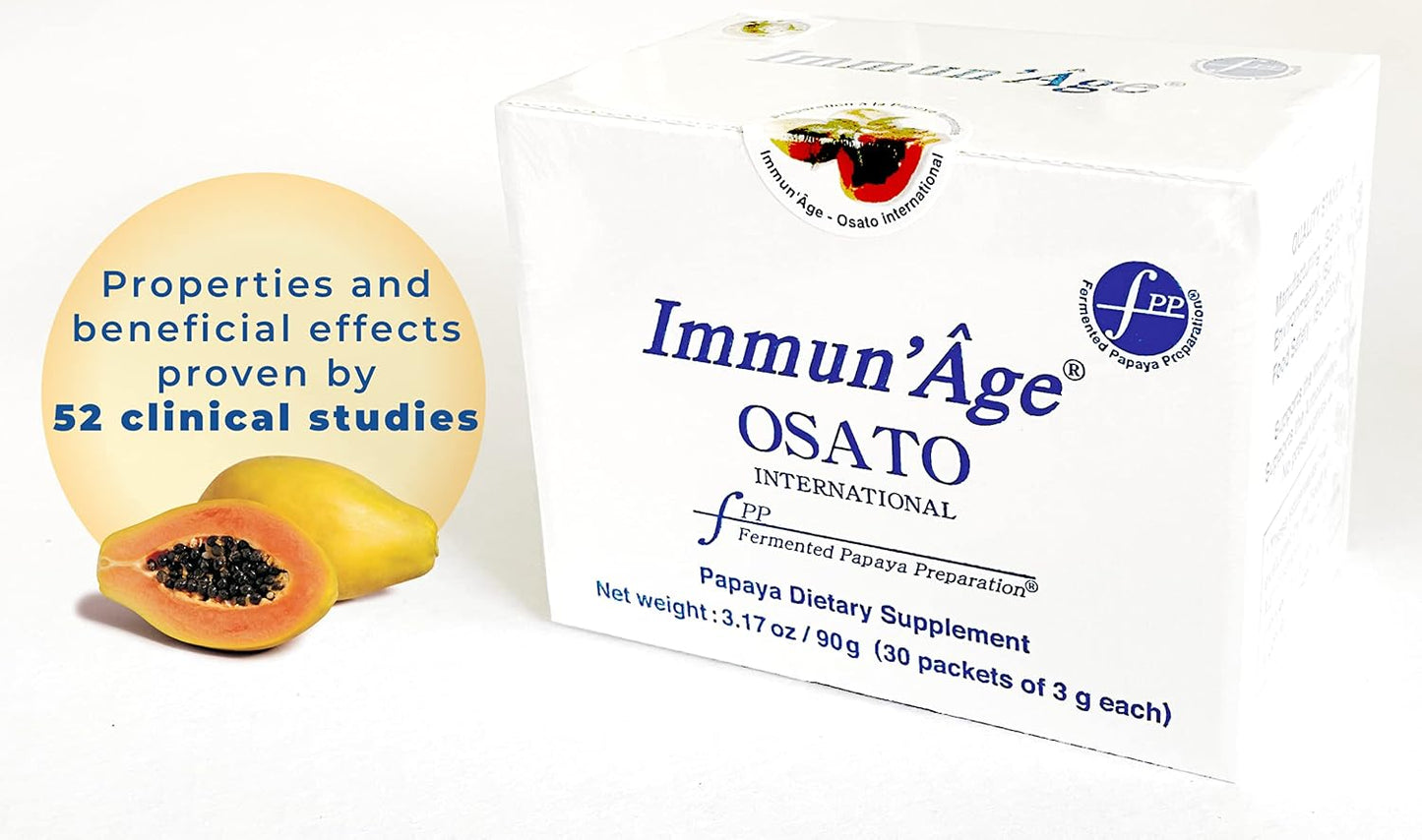 Immun'Age - Anti-Ageing Supplement - NRF2 Activator - Immune Support - Antioxidant - Cellular Energy Booster - Skin Ageing Protection - 100% Japanese Fermented Papaya Powder - 30 Sachets x 3 Grammes - görsel 8