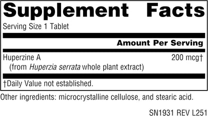 Source Naturals Huperzine A, 200 mcg – 120 Tablets for Learning and Memory Support