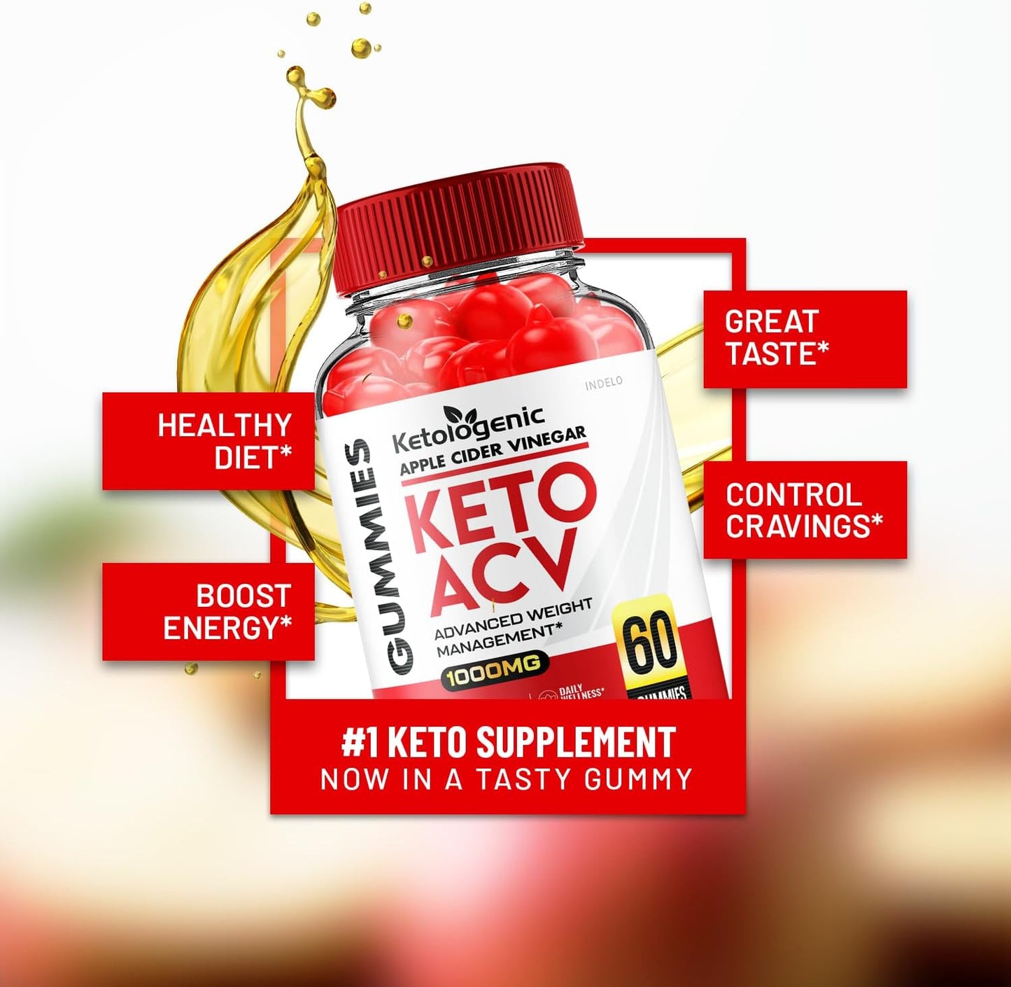 Ketologenic Keto ACV Gummies (3-Pack) – A Food Supplement with Apple Cider Vinegar & Vitamin B12 for Keto Diets - görsel 5