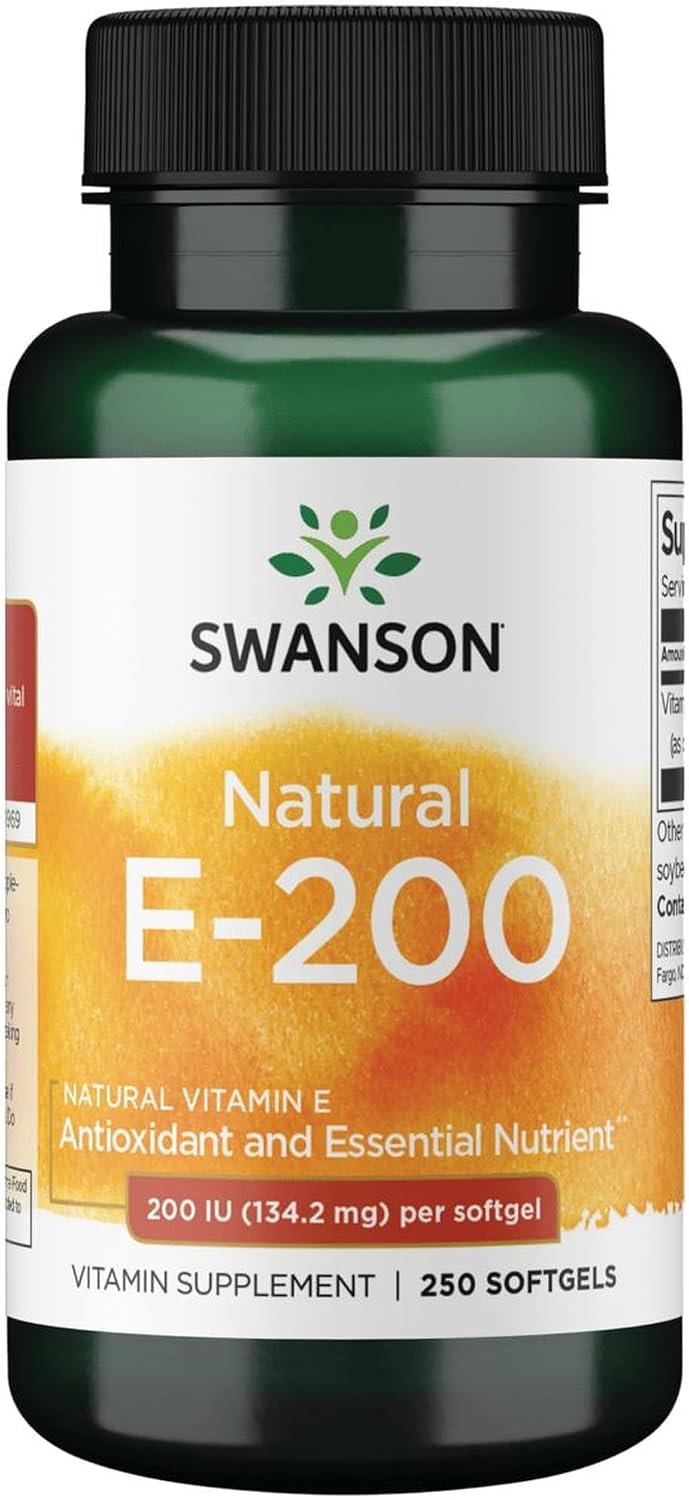 Swanson Natural Vitamin E 200 IU (134.2 mg) – 250 Softgels - görsel 1