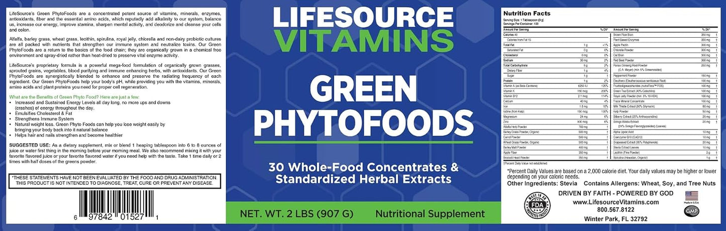 LifeSource Green Phyto Foods - Organic Superfood Powder (907 g) - görsel 2