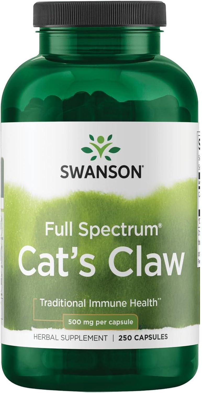 Swanson Full Spectrum Cat's Claw - Antioxidant Support - Movement and Flexibility Support 500 mg 250 Capsules - görsel 1