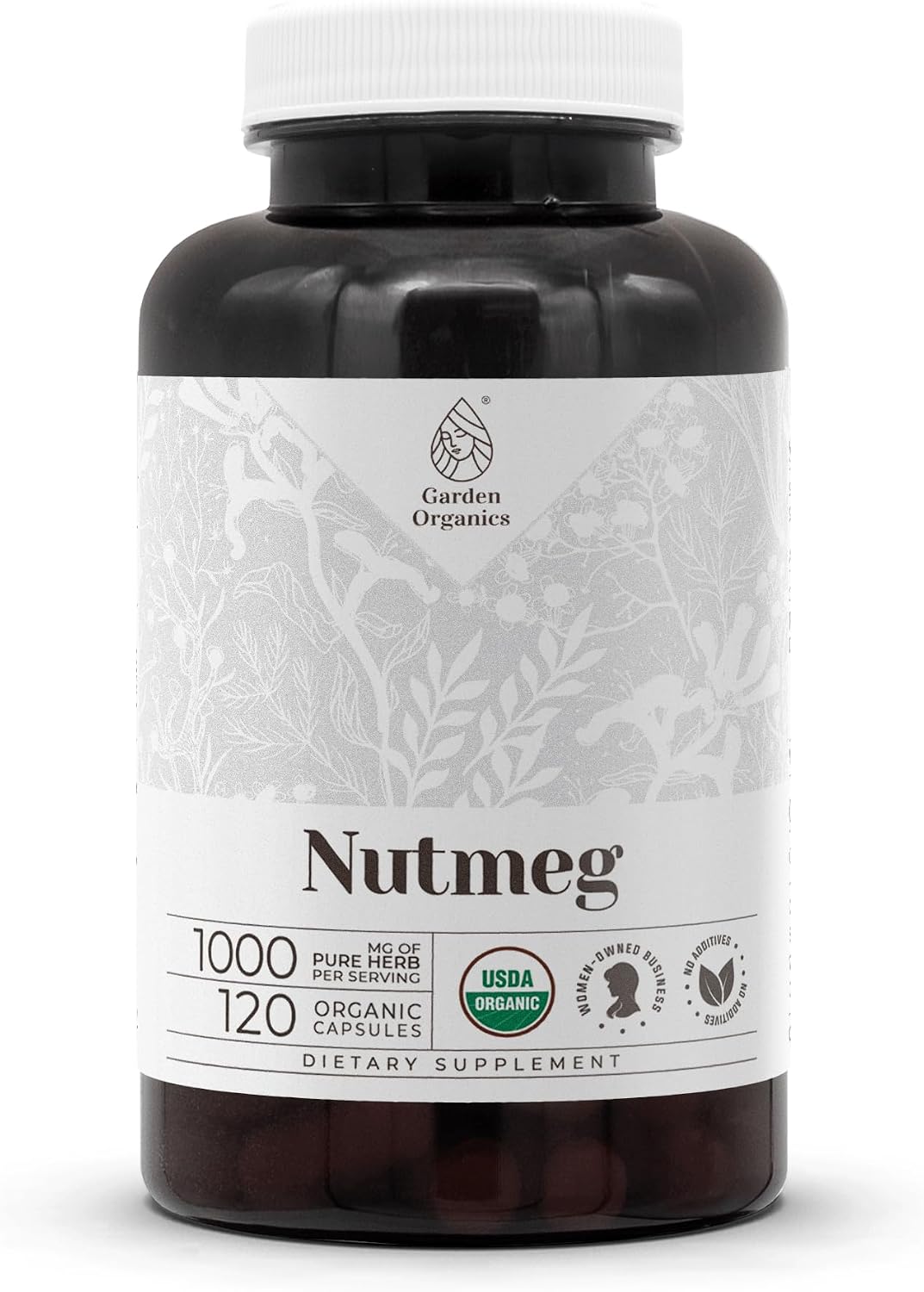 Garden Organics Organic Nutmeg - Certified Organic, Vegetarian Capsules (120 Capsules) - görsel 1