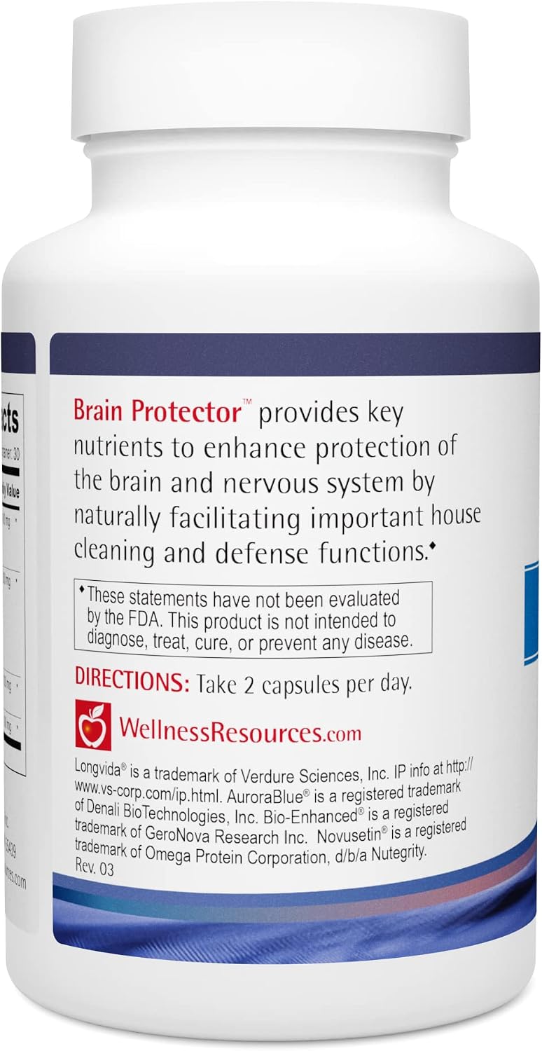 Wellness Resources Brain Protector - Longevity Supplement with Novusetin Fisetin, Longvida Curcumin, AuroraBlue Wild Blueberry & Na-RALA (60 Vegetarian Capsules) - görsel 3