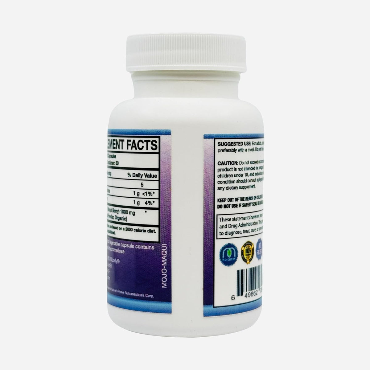 MOJObody Maqui Forza - Organic Maqui Berry Capsules, 1000mg, 60 Veggie Capsules - görsel 6