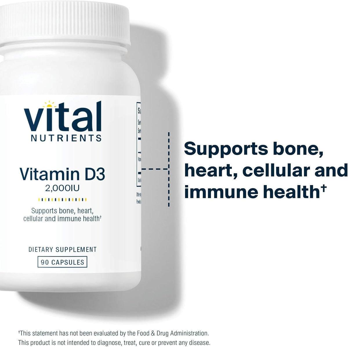 Vital Nutrients Vitamin D3 2000 IU – Vitamin D Supplement for Bone and Immune Health – 90 Capsules - görsel 3