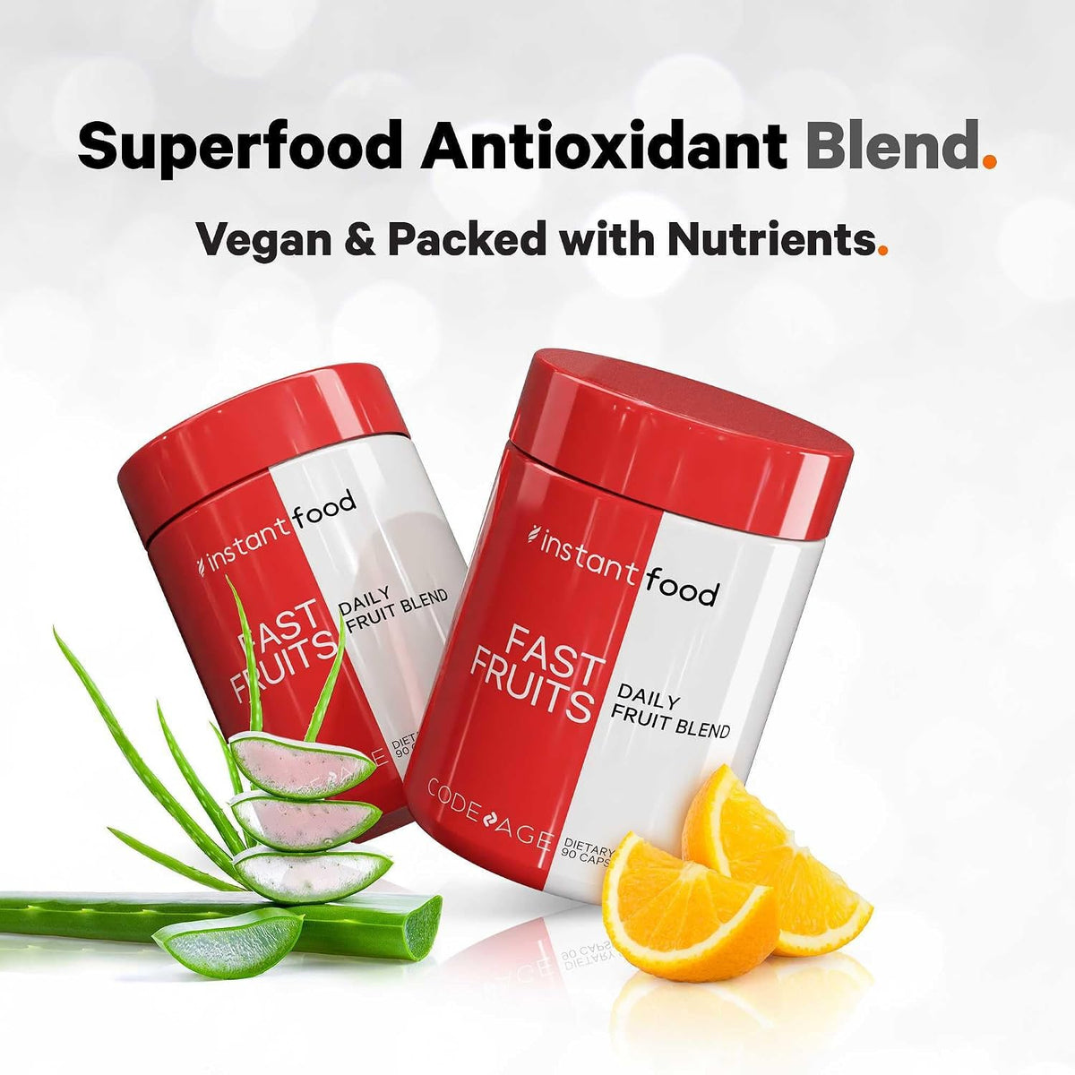 Codeage Instantfood Fast Fruits - Over 15 Fruit Powders Blend - Vegan Whole Food Multivitamin - Non-GMO - 90 Capsules - görsel 5