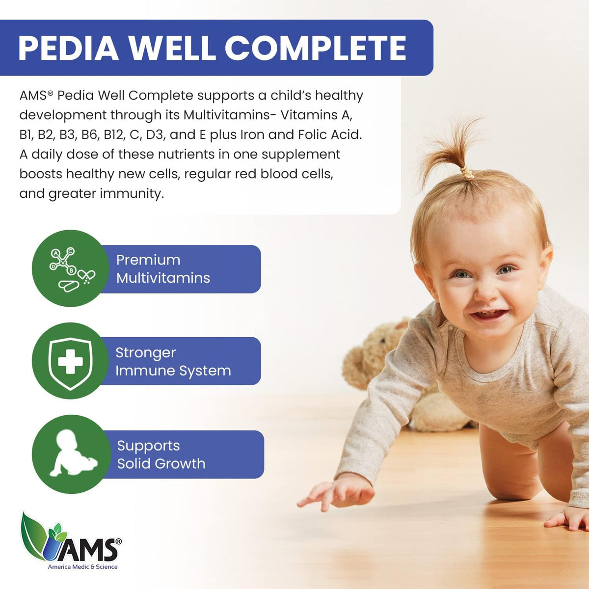 America Medic & Science PediaWell Complete Liquid Multivitamin for Children – 50 ml - görsel 5